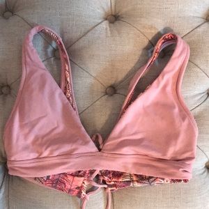 Reversible pink and orange Maaji Bikini top